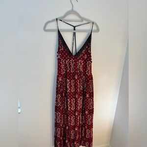 Zara Red Smocked Tiered Sundress